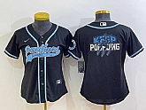 Women's Carolina Panthers Black Team Big Logo With Patch Cool Base Stitched Baseball Jersey,baseball caps,new era cap wholesale,wholesale hats